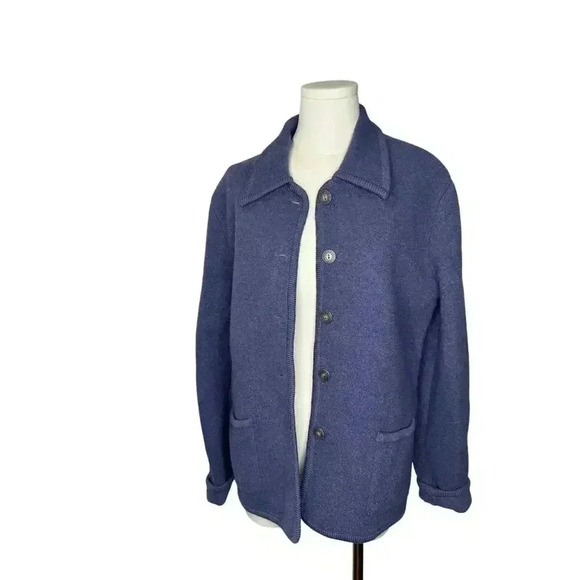 Talbots Wool Purple pocketed Button Blazer Jacket size Petite Small - Picture 1 of 13